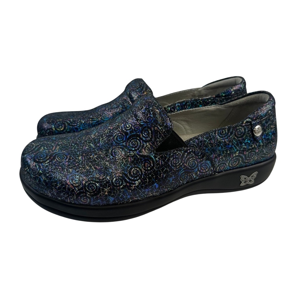 Alegria Keli Slip On Clog Soft Serve Iridescent Swirl Leather KEL-6318 42 11.5